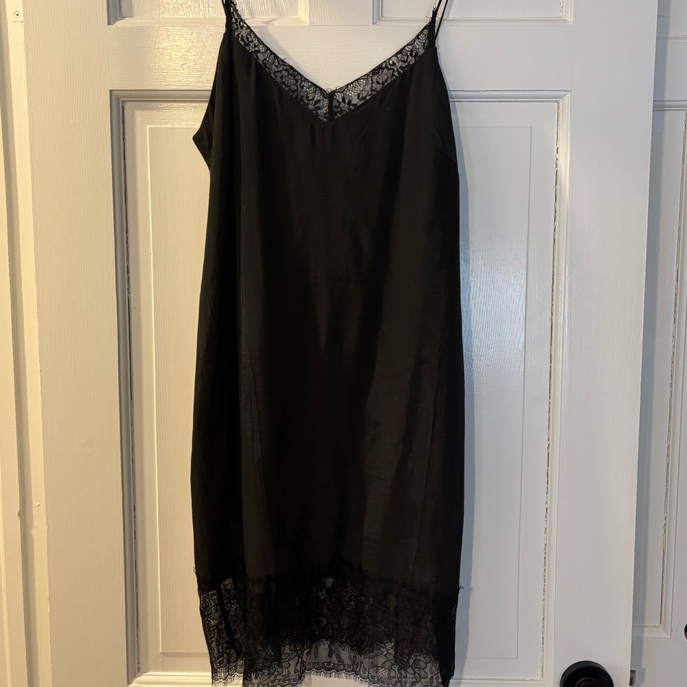 Lucy Paris Black Lace Slip Dress